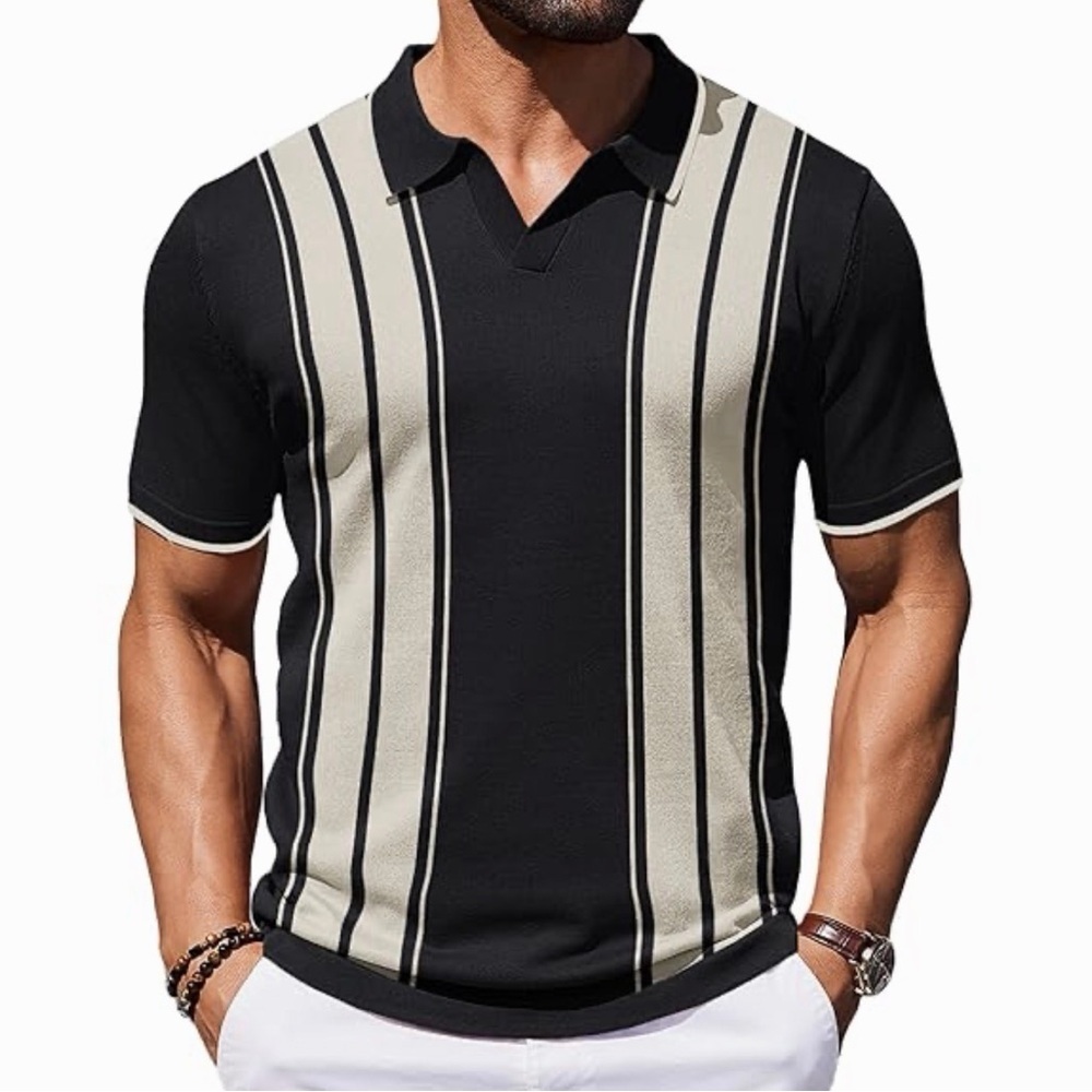 Black and Cream Abercrombie & Fitch Polo Shirt